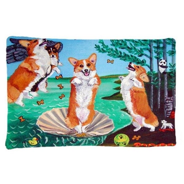 Carolines Treasures Carolines Treasures 7319PILLOWCASE Corgi Birth Of Venus Fabric Standard Pillowcase 7319PILLOWCASE - main